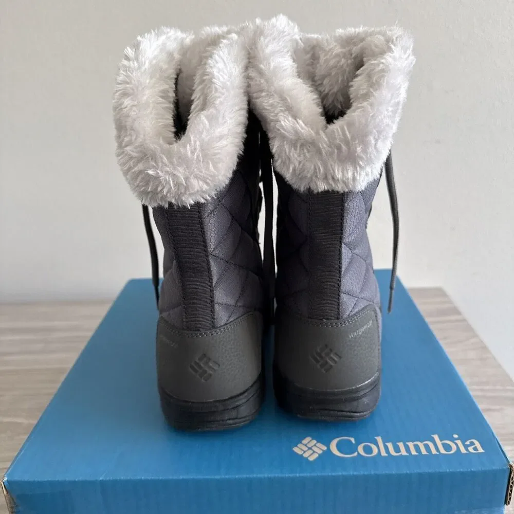 Columbia Women's Ice Maiden II Snow Boots Waterproof Grey Size 6‎ W Box
